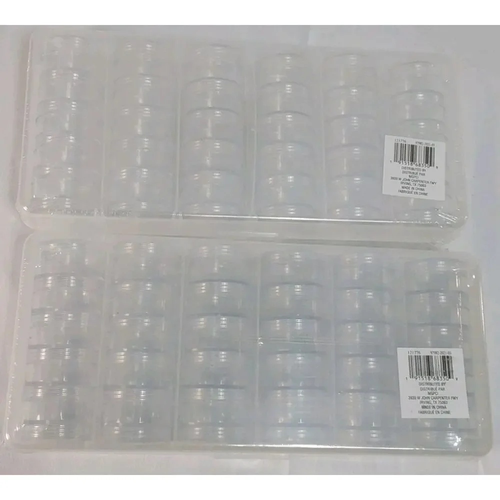 Bead Landing Storage Bead Box with 6 Container Stacks W/5 Jars Each 2 Pack